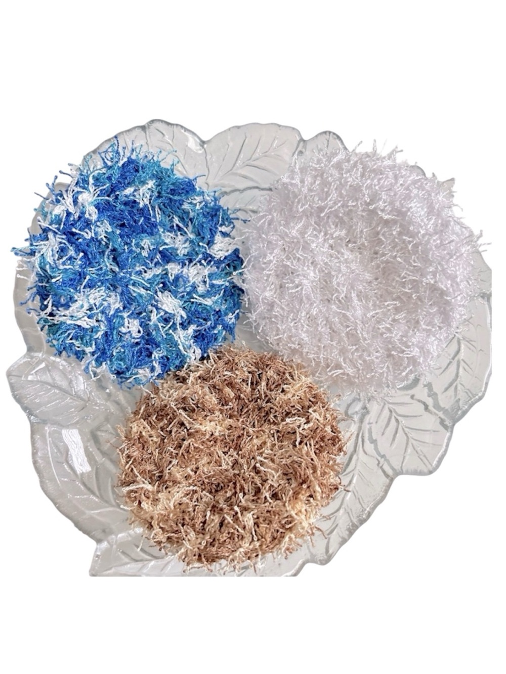 Hand Crafted Colorful Reusable Scrubbing Spa Exfoliating Pads Crochet Polyester